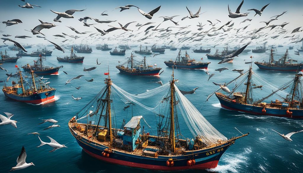 Armada nelayan China,Kapal ikan,Operasi ilegal,IUU,DWF,EJF,Volume tangkapan